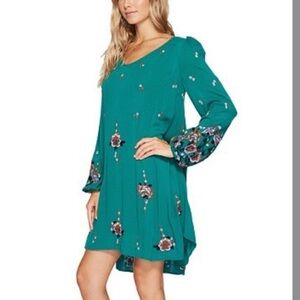 Free People Oxford Embroidered Mini Shift Dress Medium